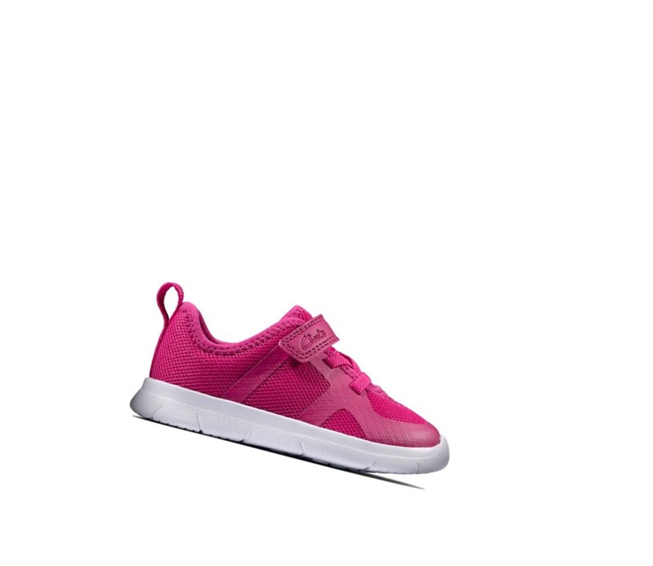 Zapatillas Clarks Ath Flux Cuero Niña Rosas | ILWQ-73924