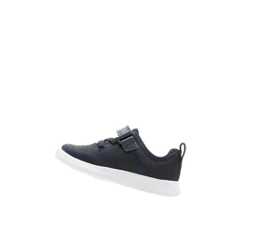 Zapatillas Clarks Ath Flux Cuero Niño Azul Marino | OVSB-36147