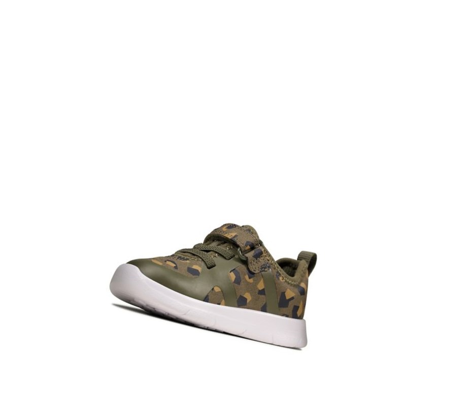 Zapatillas Clarks Ath Flux Textil Niño Verde Oliva Camuflaje | WEIR-75348