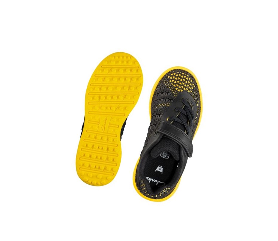 Zapatillas Clarks Award Swift Niña Negras Amarillo | KVQM-36087