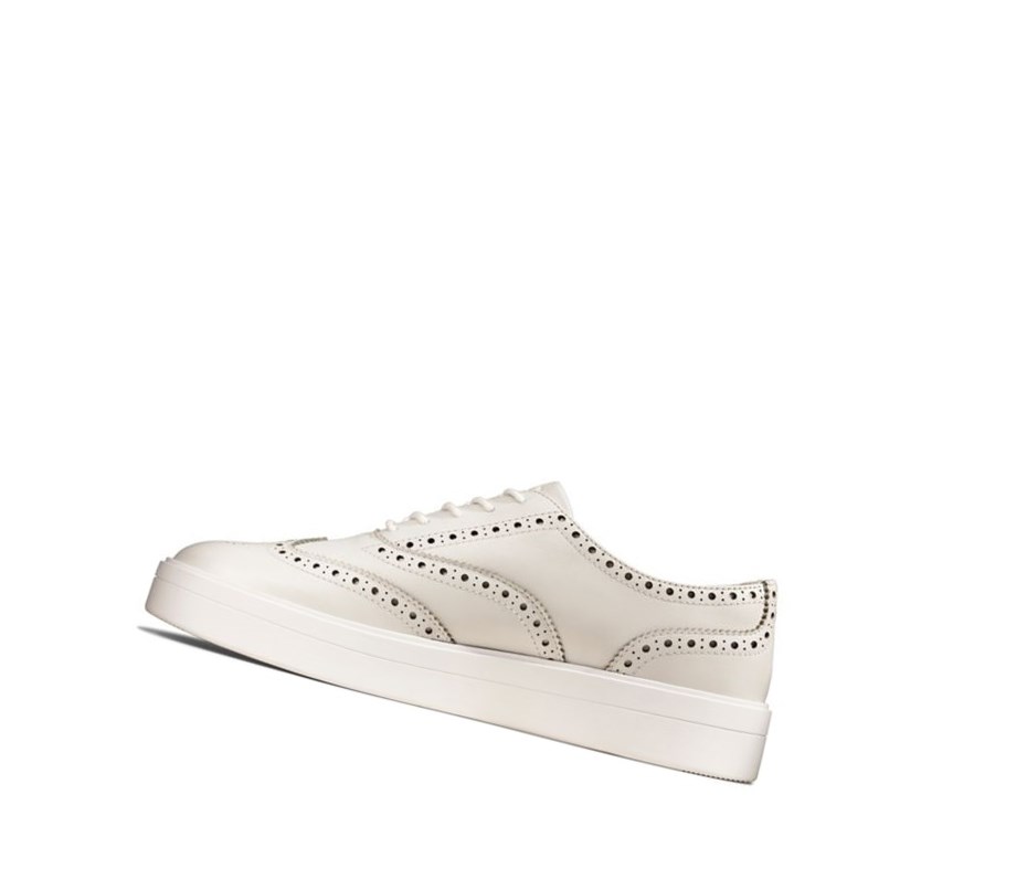 Zapatillas Clarks Hero Cuero Mujer Blancas | RSOH-41029