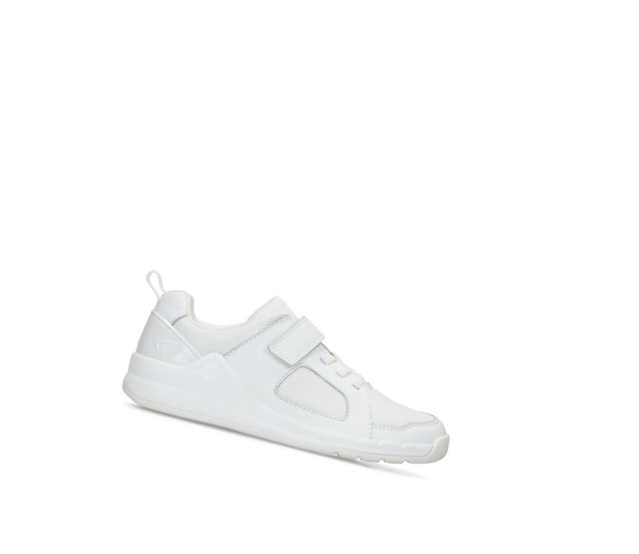 Zapatillas Clarks Orbit Ride Cuero Niña Blancas | FBVW-26509