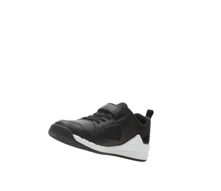 Zapatillas Clarks Orbit Ride Cuero Niña Negras | WUMB-39615