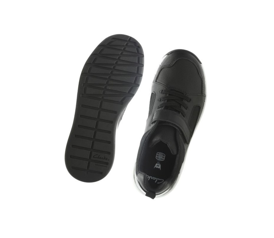 Zapatillas Clarks Orbit Ride Cuero Niña Negras | WUMB-39615