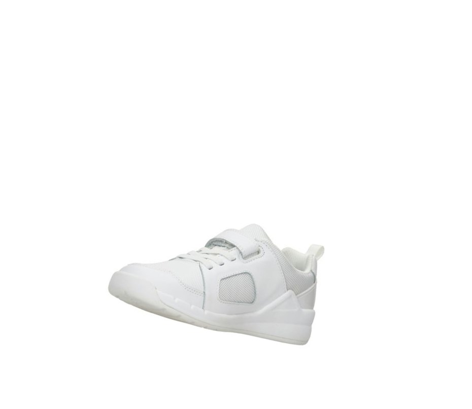 Zapatillas Clarks Orbit Ride Cuero Niña Blancas | WXZJ-17853