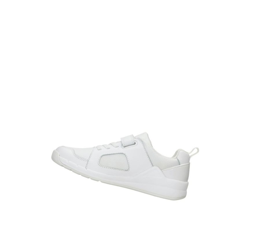 Zapatillas Clarks Orbit Ride Cuero Niño Blancas | VCMA-20617