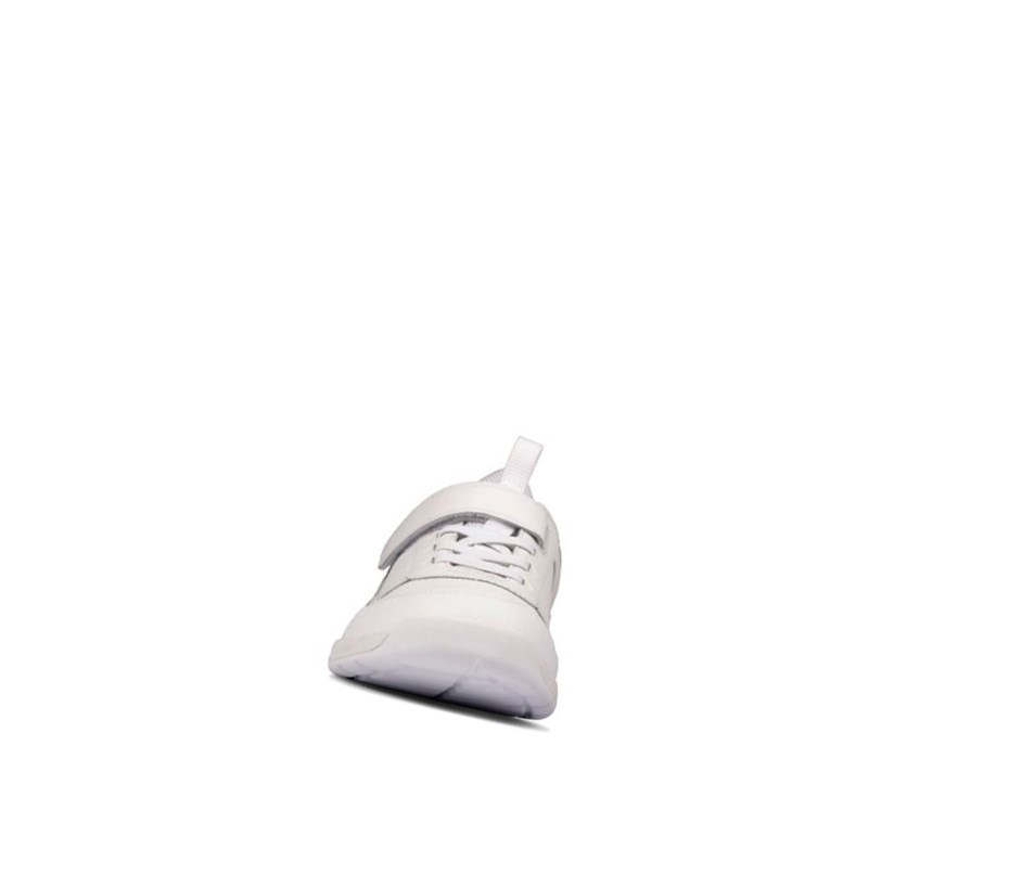 Zapatillas Clarks Orbit Sprint Cuero Niña Blancas | NDGS-18596