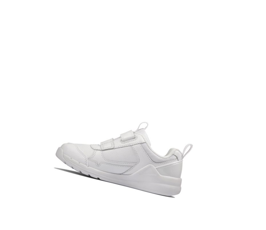 Zapatillas Clarks Orbit Sprint Cuero Niña Blancas | QAVR-14860