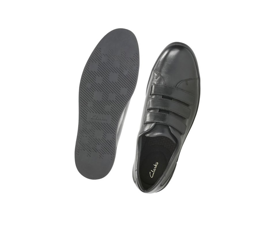 Zapatillas Clarks Stanway Flow Cuero Hombre Negras | EWLU-73896