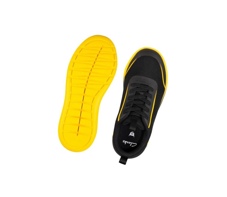 Zapatillas Clarks Suburb Spark Niña Negras Amarillo | DWOV-14537