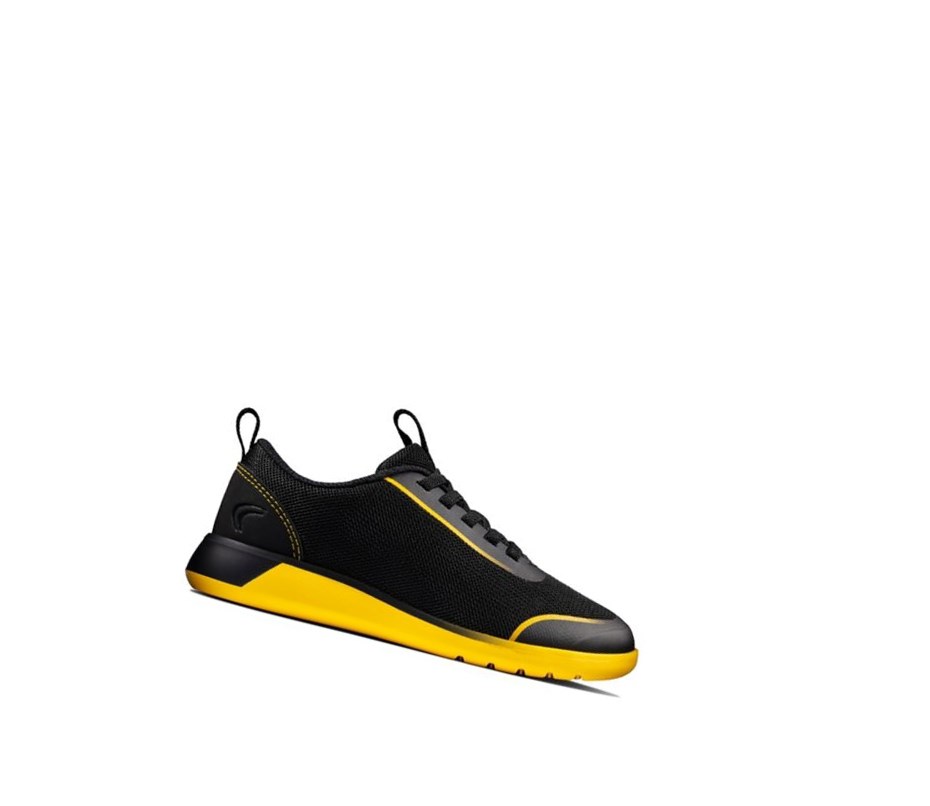 Zapatillas Clarks Suburb Spark Niño Negras Amarillo | OSXH-27694