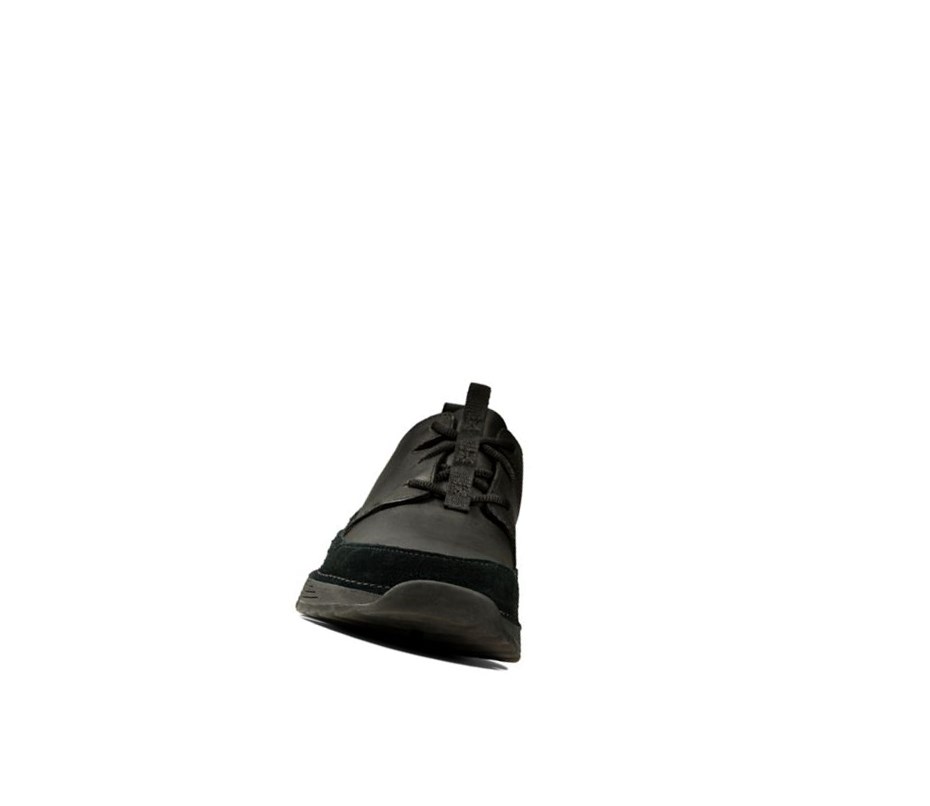 Zapatillas Clarks Tri Solar Cuero Hombre Negras | MRZJ-12795