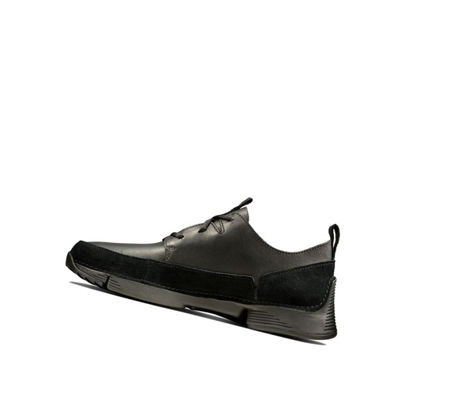 Zapatillas Clarks Tri Solar Cuero Hombre Negras | MRZJ-12795