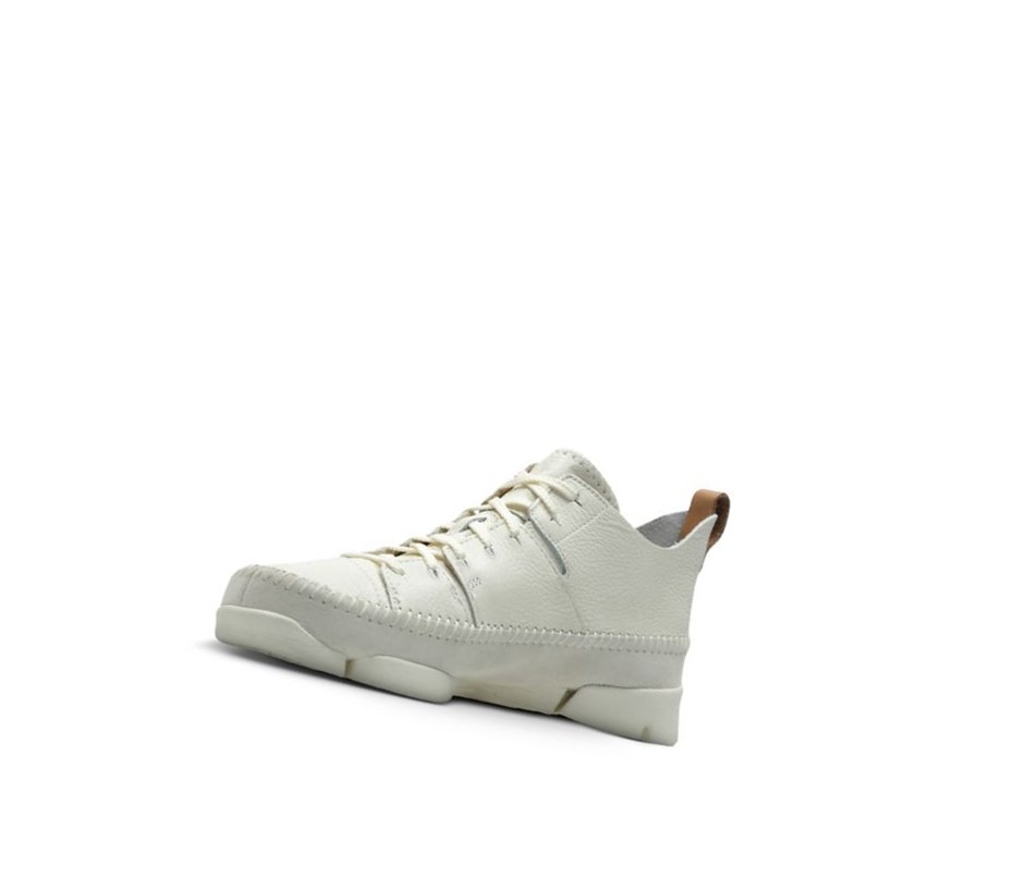 Zapatillas Clarks Trigenic Flex Cuero Hombre Blancas | IBFT-25673