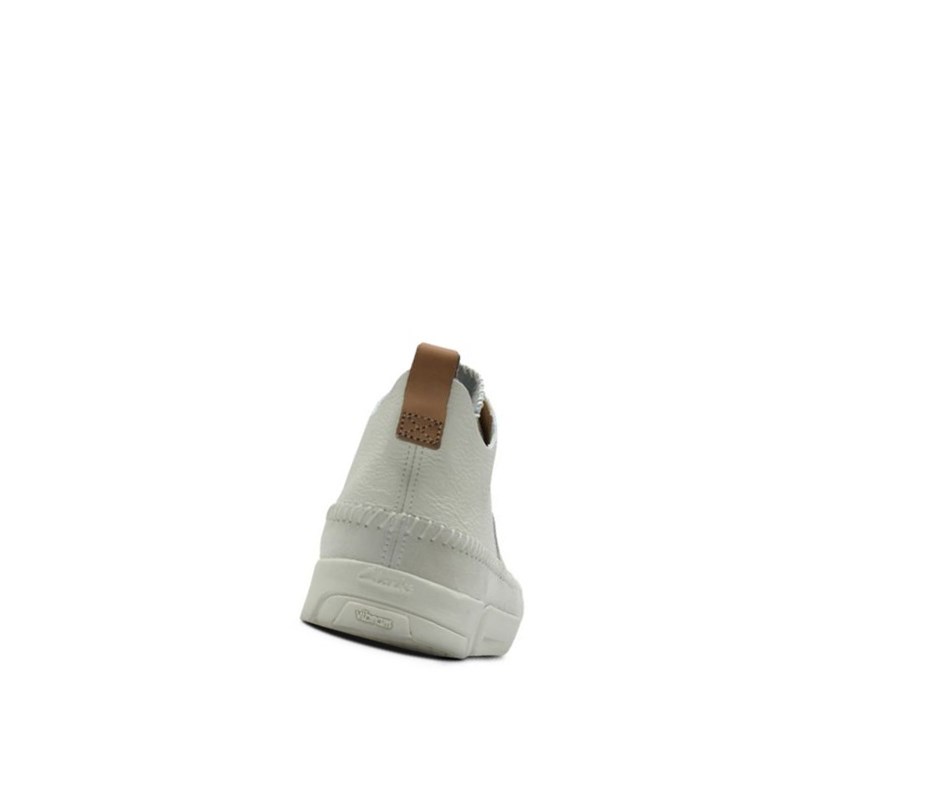 Zapatillas Clarks Trigenic Flex Cuero Hombre Blancas | IBFT-25673