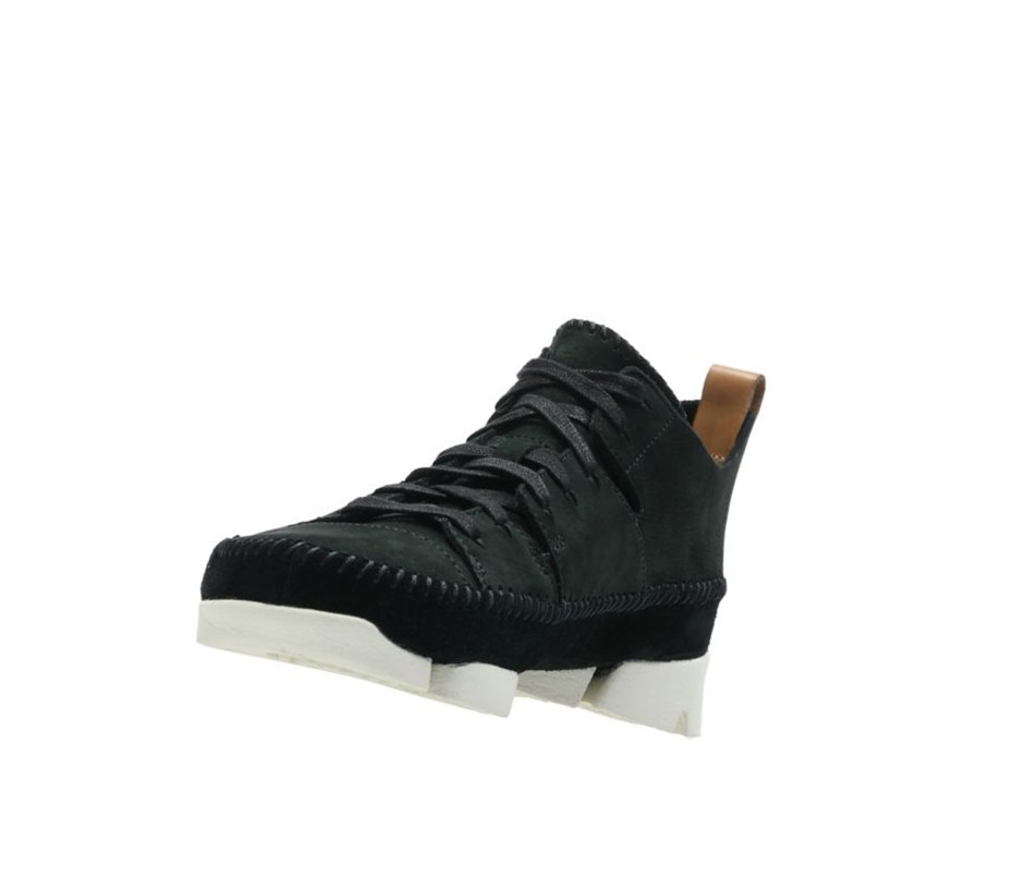 Zapatillas Clarks Trigenic Flex Nubuck Gamuza Hombre Negras | SVJM-40739