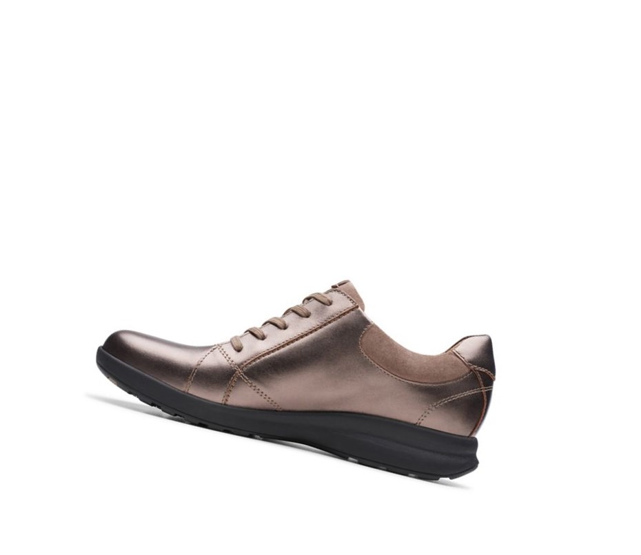 Zapatillas Clarks Un Adorn Encaje Cuero Mujer Cobra Metal | BXOJ-74160