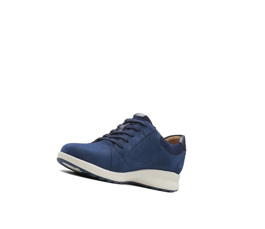 Zapatillas Clarks Un Adorn Encaje Cuero Mujer Azul Marino | POCB-23750