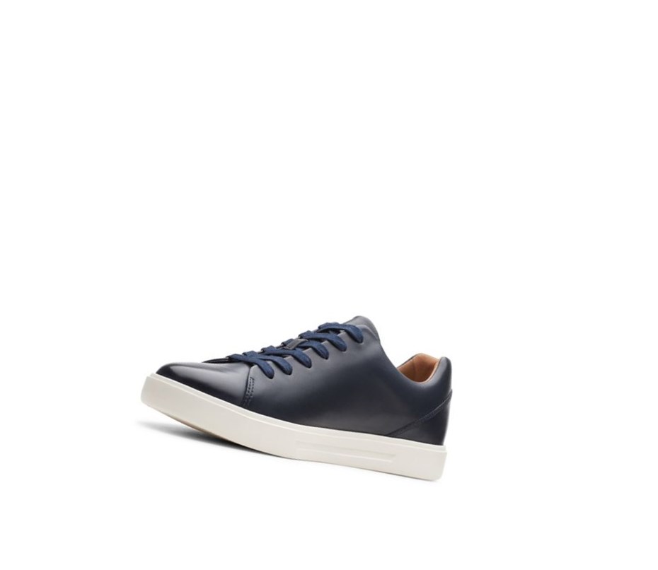 Zapatillas Clarks Un Costa Encaje Cuero Hombre Azul Marino | MOCD-51628