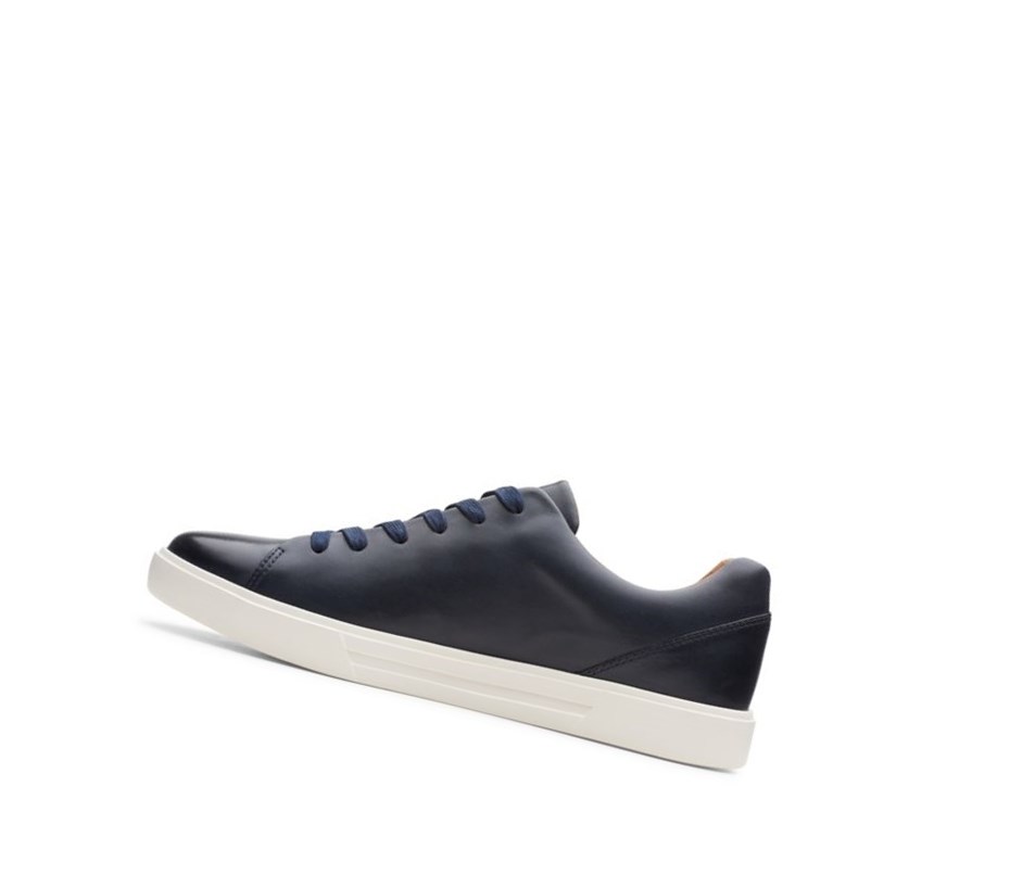 Zapatillas Clarks Un Costa Encaje Cuero Hombre Azul Marino | MOCD-51628