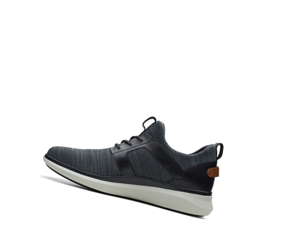 Zapatillas Clarks Un Globe Encaje Cuero Hombre Negras | KNMW-52803