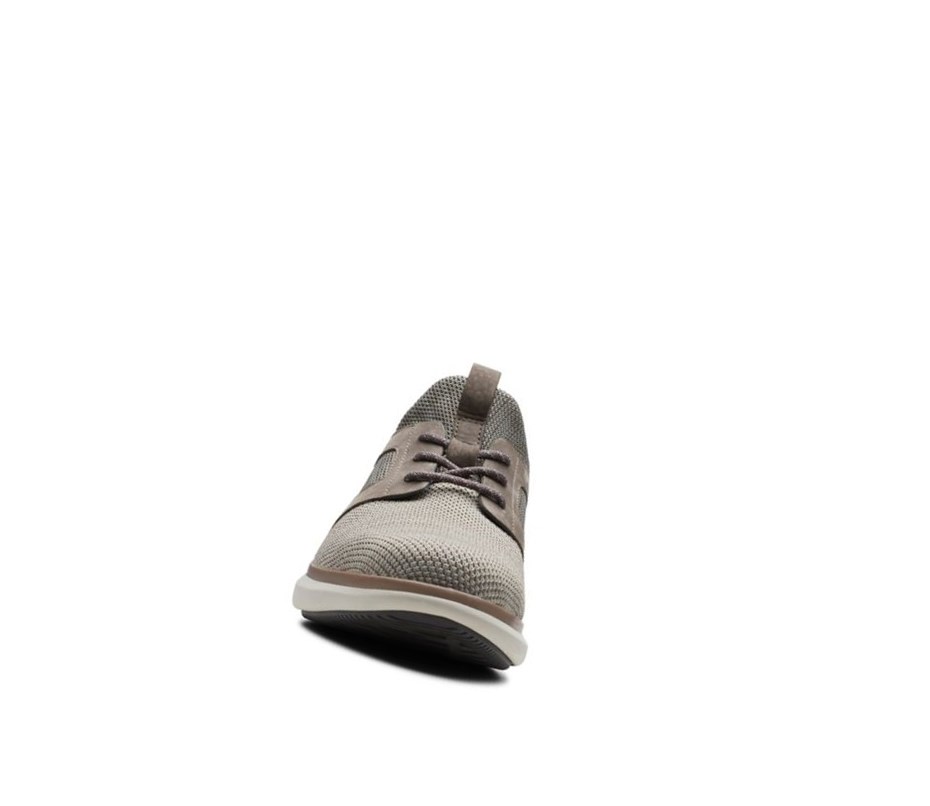 Zapatillas Clarks Un Globe Encaje Cuero Hombre Beige | NCRV-52761