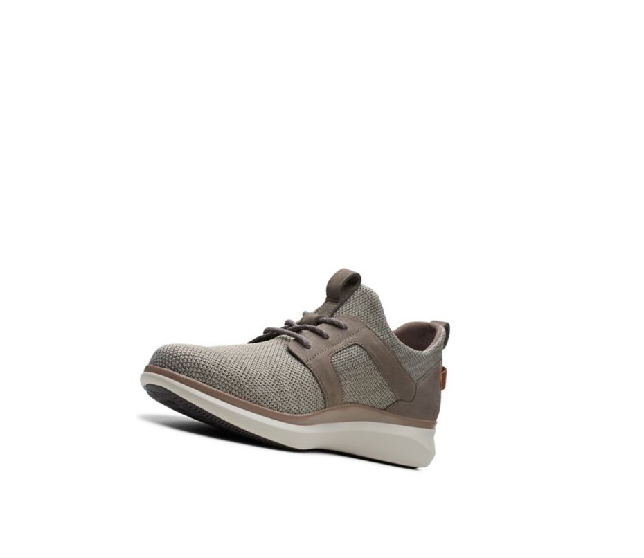 Zapatillas Clarks Un Globe Encaje Cuero Hombre Beige | NCRV-52761