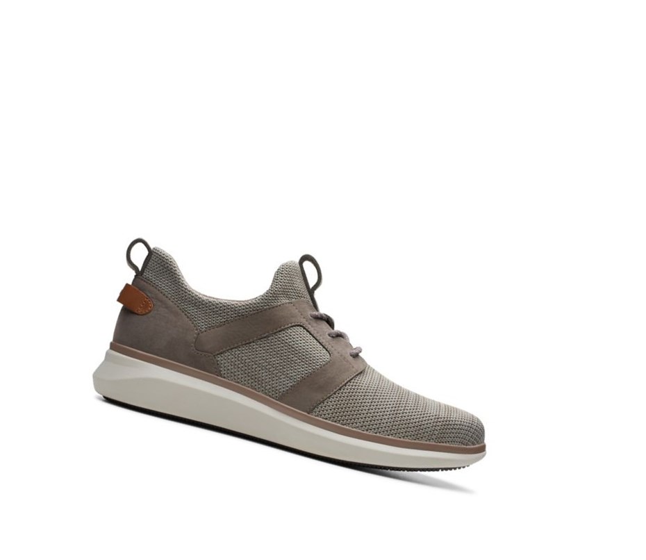 Zapatillas Clarks Un Globe Encaje Cuero Hombre Beige | NCRV-52761