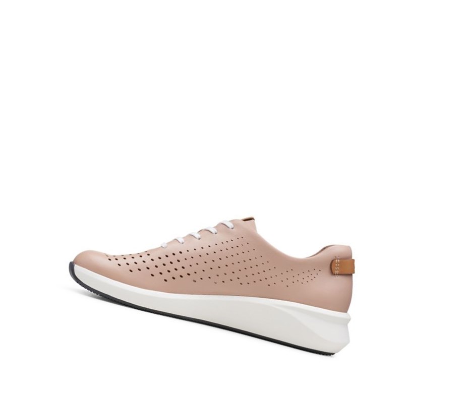 Zapatillas Clarks Un Rio Tie Cuero Mujer Arena | JBYZ-79360