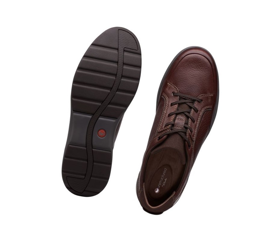 Zapatillas Clarks Un Trail Form Cuero Hombre Marrones Oscuro | OACZ-37418