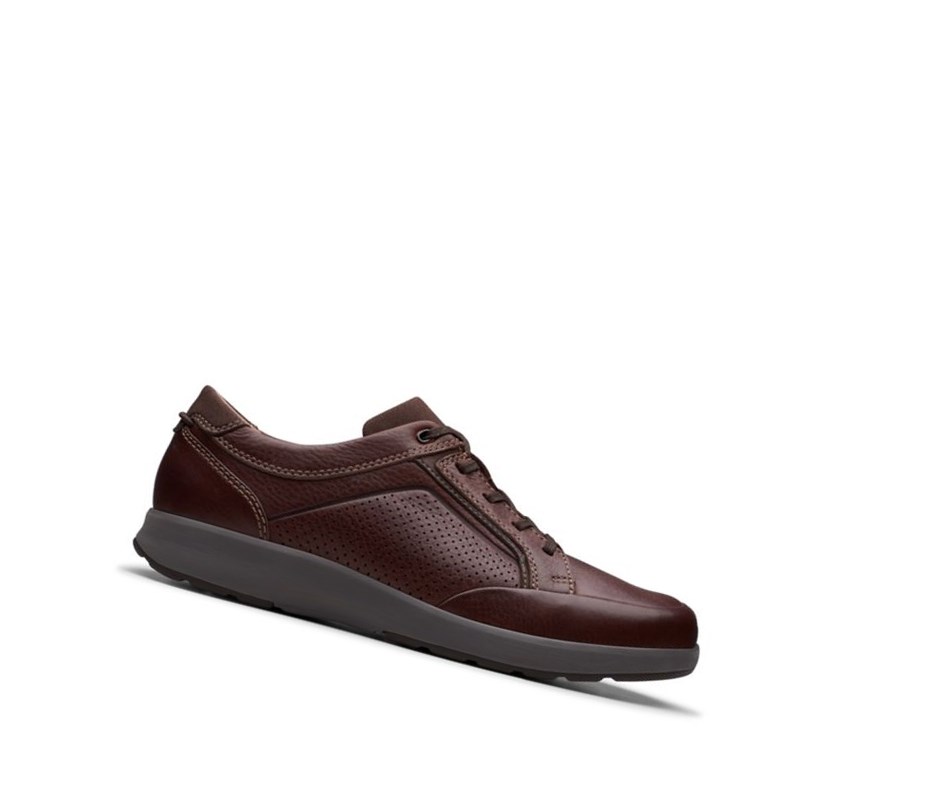 Zapatillas Clarks Un Trail Form Cuero Hombre Marrones Oscuro | OACZ-37418