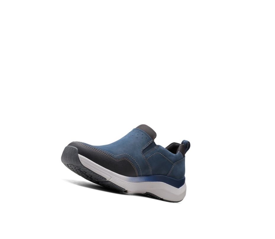 Zapatillas Clarks Wave 2.0 Edge Nubuck Cuero Hombre Azul Marino | NSZM-84207