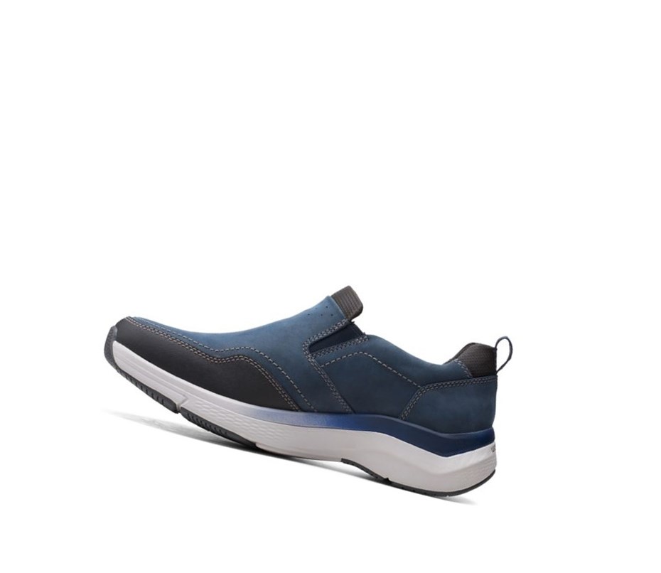 Zapatillas Clarks Wave 2.0 Edge Nubuck Cuero Hombre Azul Marino | NSZM-84207