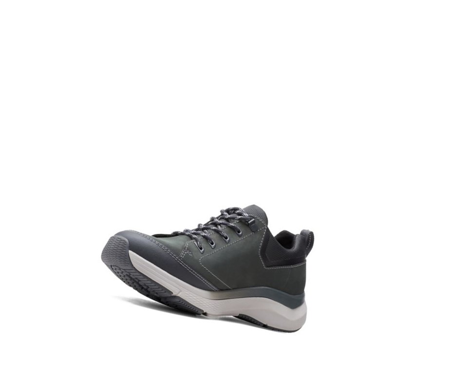 Zapatillas Clarks Wave 2.0 Vibe Nubuck Cuero Hombre Gris Oscuro | KMEP-49803