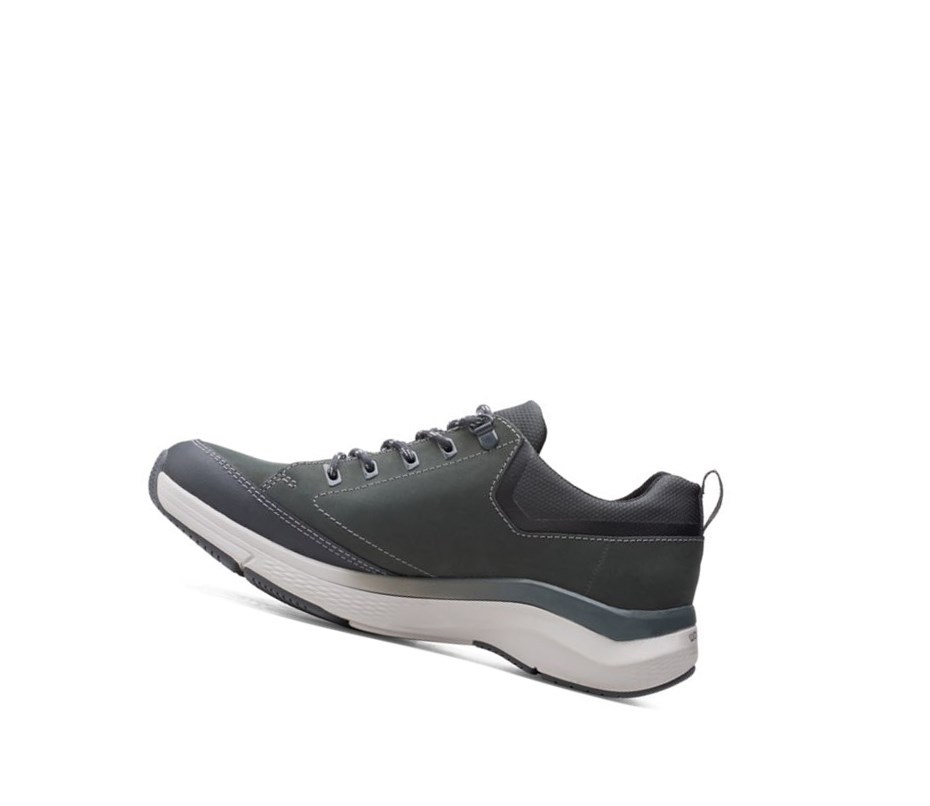 Zapatillas Clarks Wave 2.0 Vibe Nubuck Cuero Hombre Gris Oscuro | KMEP-49803