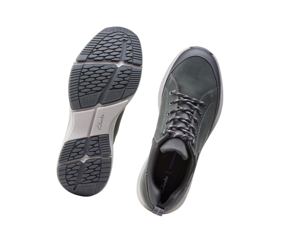 Zapatillas Clarks Wave 2.0 Vibe Nubuck Cuero Hombre Gris Oscuro | KMEP-49803