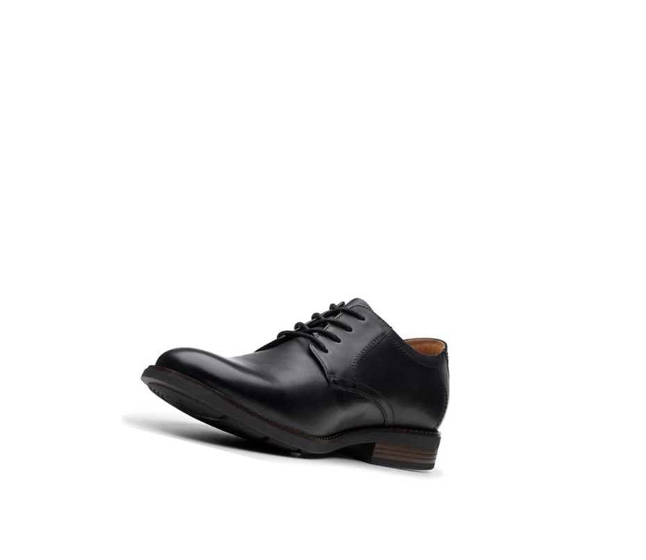 Zapatillas Para Caminar Clarks Becken Encaje Cuero Hombre Negras | PXYC-82936