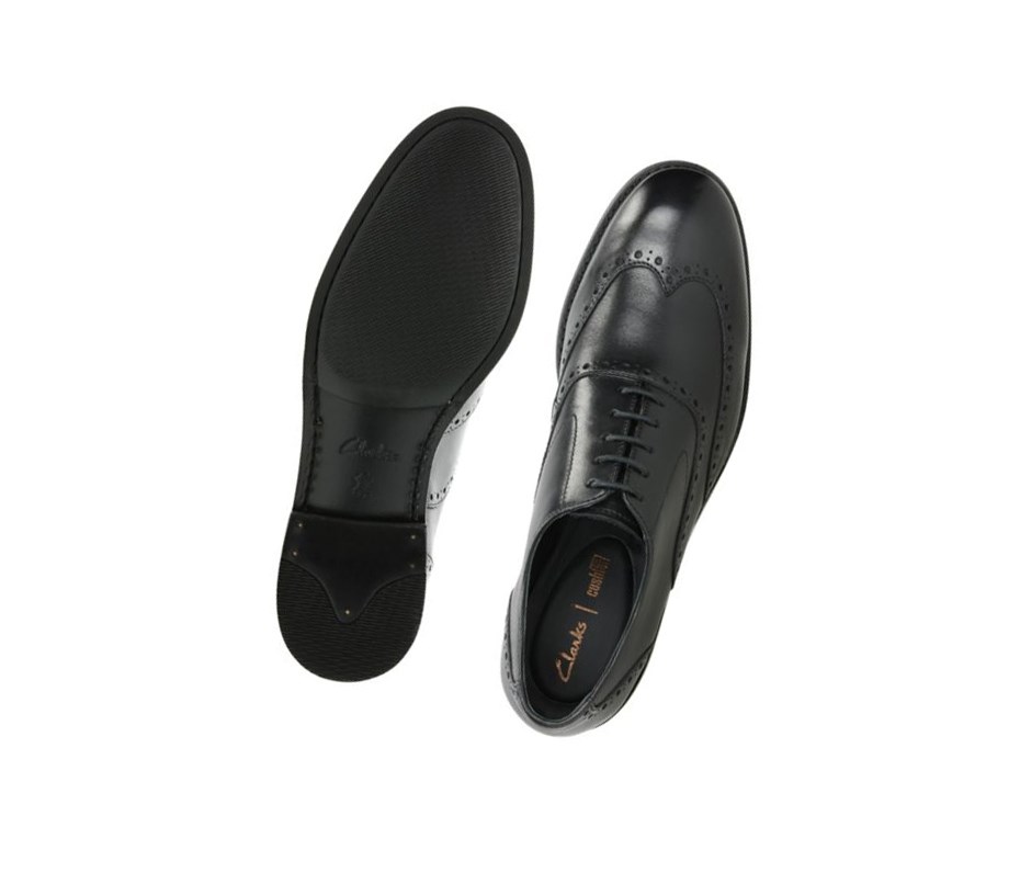 Zapatillas Para Caminar Clarks Edward Walk Cuero Hombre Negras | QYWU-72309