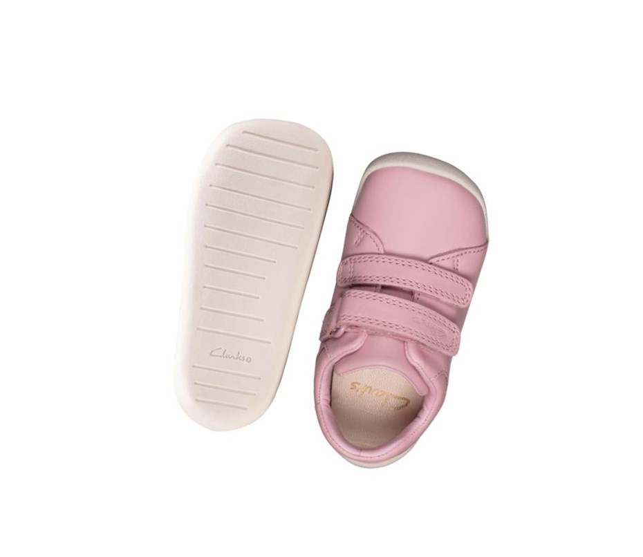 Zapatillas Para Caminar Clarks Roamer Craft Cuero Niña Rosas | IKMU-98750