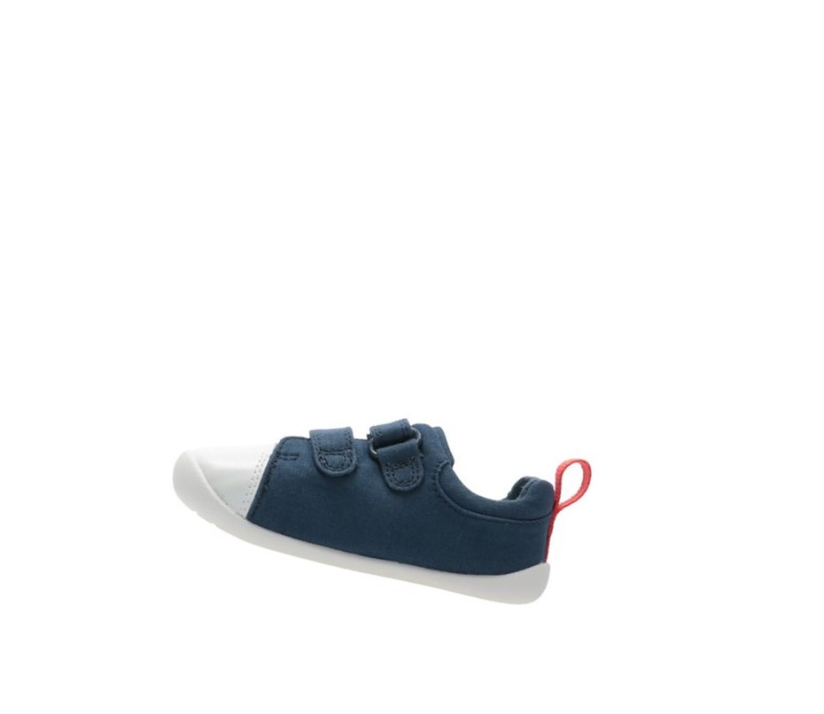 Zapatillas Para Caminar Clarks Roamer Craft Lona Textil Niña Azul Marino | IUGQ-95216