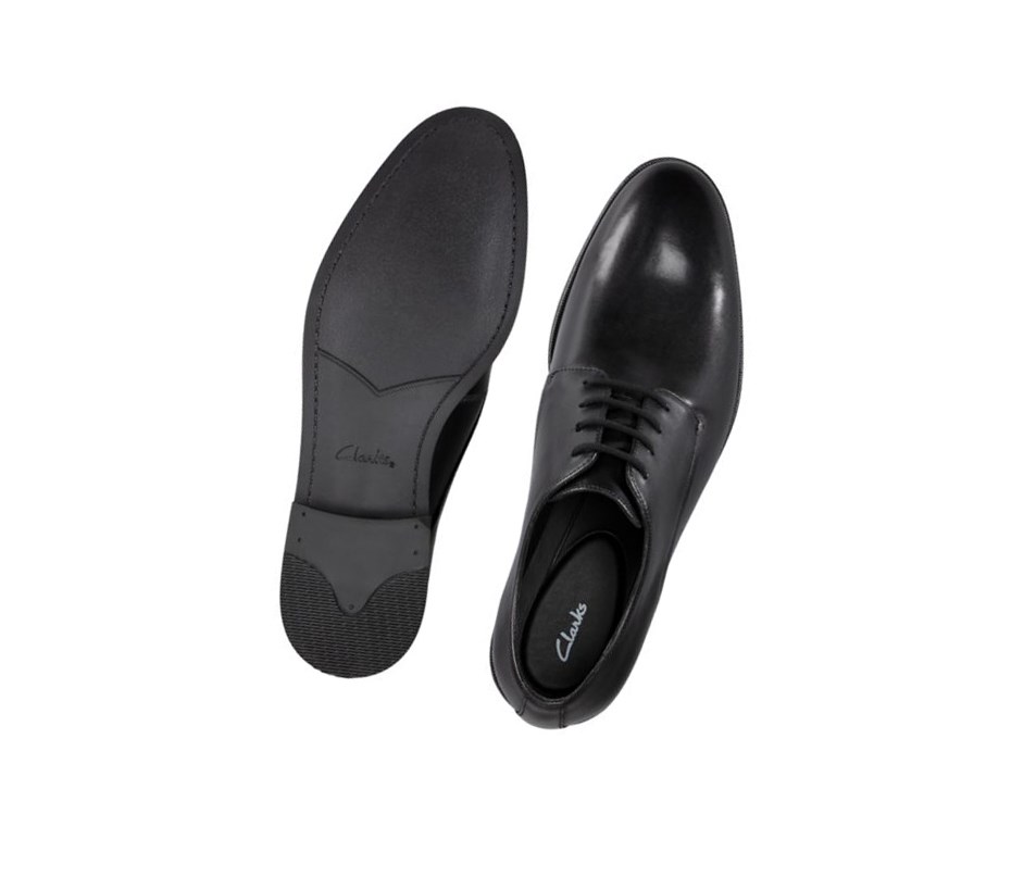 Zapatillas Para Caminar Clarks Stanford Walk Cuero Anchos Fit Hombre Negras | AZOE-08134