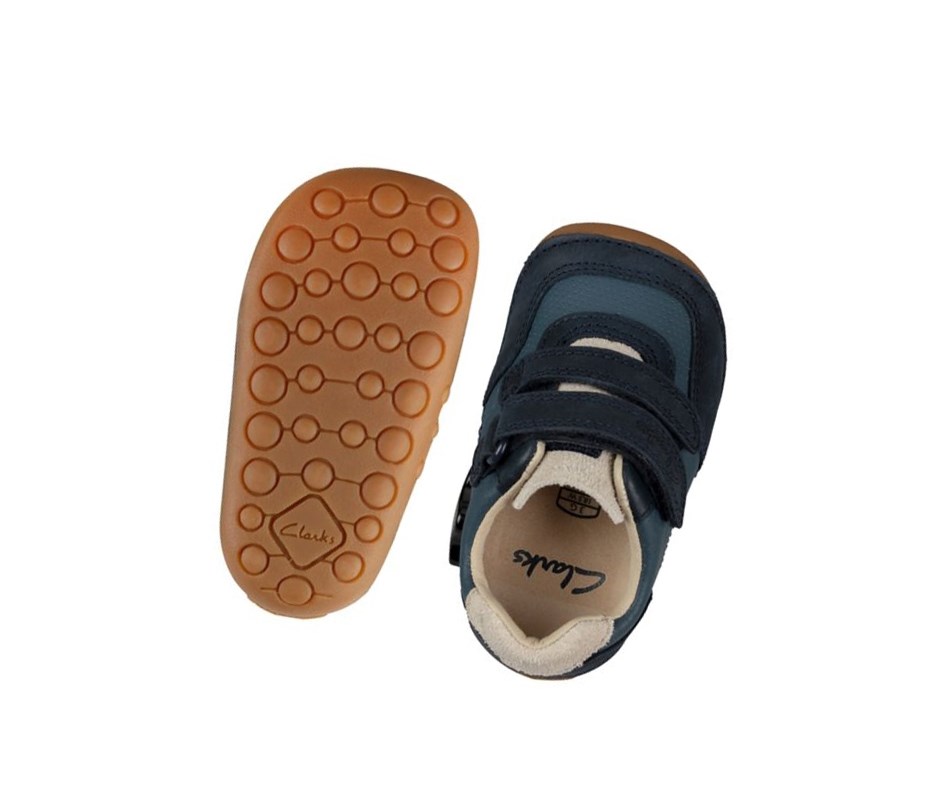 Zapatillas Para Caminar Clarks Tiny Dusk Gamuza Niño Azules | BLUG-39206