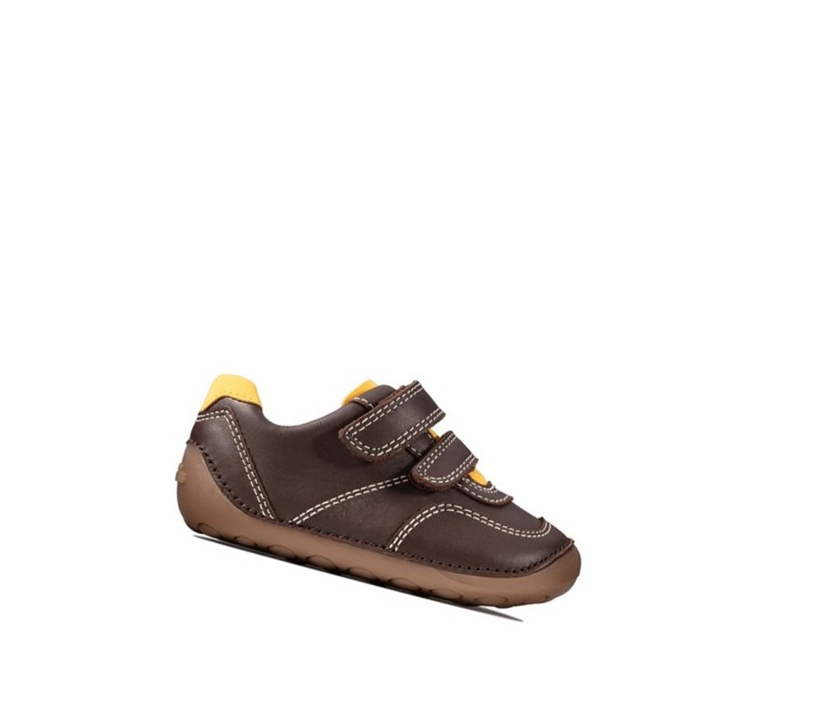 Zapatillas Para Caminar Clarks Tiny Dusk Cuero Niño Marrones | CMXD-54387