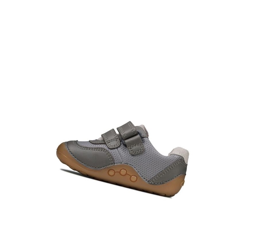 Zapatillas Para Caminar Clarks Tiny Dusk Gamuza Niño Gris | UMDL-57312