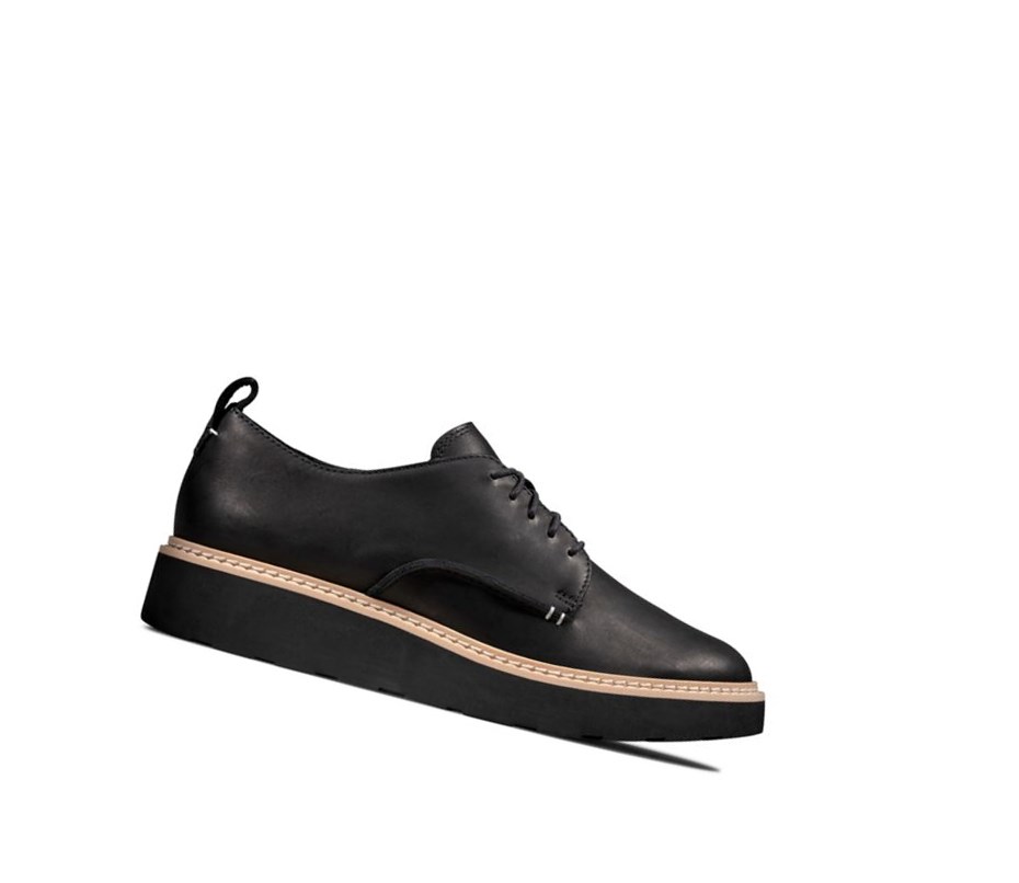 Zapatillas Para Caminar Clarks Trace Walk Cuero Mujer Negras | ZOLR-74362