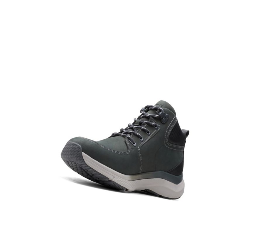 Zapatillas Para Caminar Clarks Wave2.0 Hi Textil Hombre Gris Oscuro | NVSZ-89370