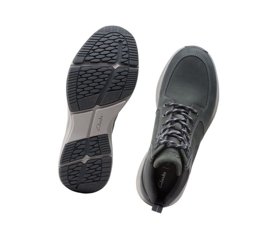 Zapatillas Para Caminar Clarks Wave2.0 Hi Textil Hombre Gris Oscuro | NVSZ-89370