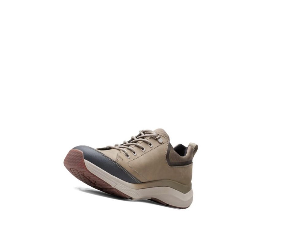 Zapatillas Para Caminar Clarks Wave 2.0 Vibe Nubuck Cuero Anchos Fit Hombre Verde Oliva | OJFA-78520