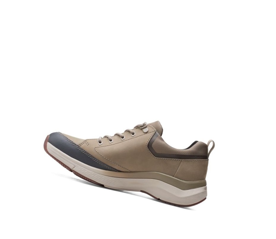 Zapatillas Para Caminar Clarks Wave 2.0 Vibe Nubuck Cuero Anchos Fit Hombre Verde Oliva | OJFA-78520