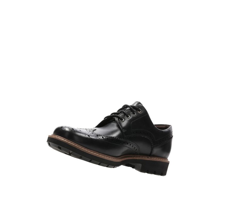 Zapatos Brogue Clarks Batcombe Wing Cuero Hombre Negras | PSQA-96735